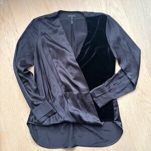 Rag & Bone 'Victor' Silk & Velvet Blouse
